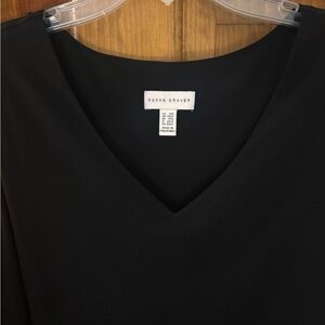 Susan Graver Black V-Neck Dress